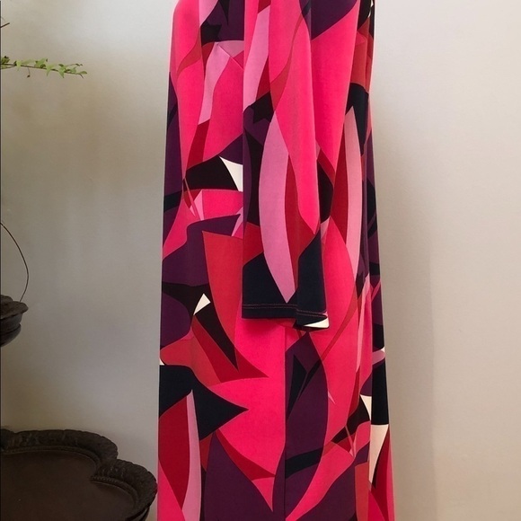 𝅺CHICO’S‎ multicolor abstract design Three-quarter sleeve dress - Picture 6 of 15